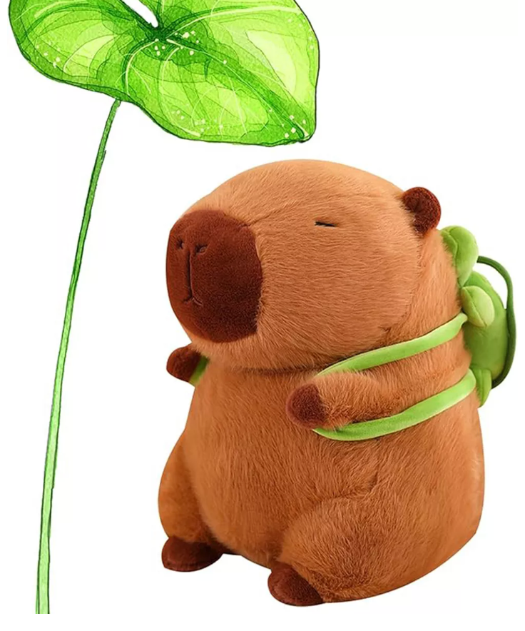 CapyBuddy™ – Peluche de Capibara con Mochila de Tortuga